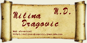 Milina Dragović vizit kartica